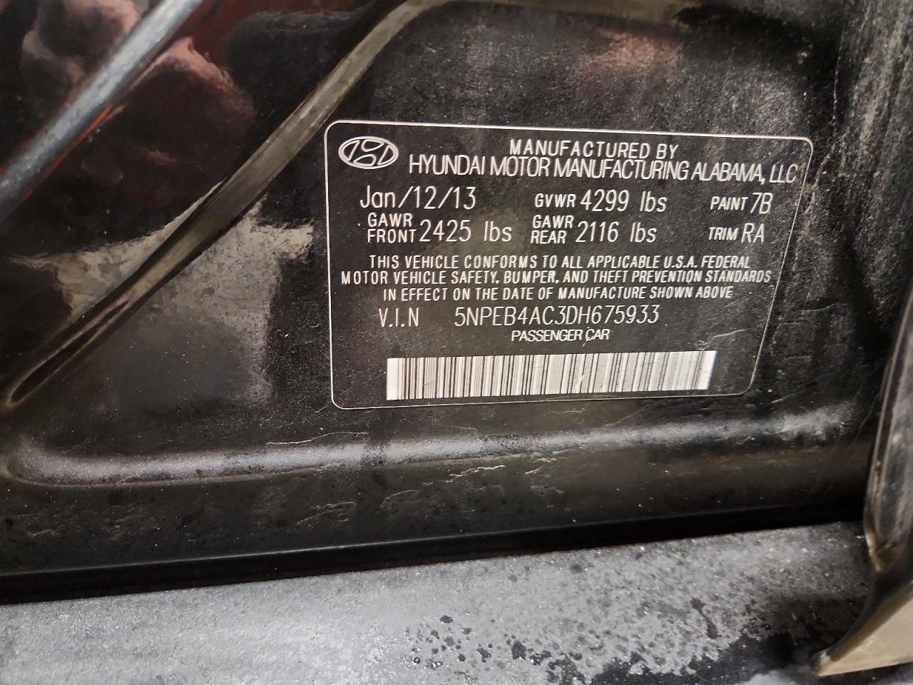 2013 HYUNDAI SONATA GLS photo 25