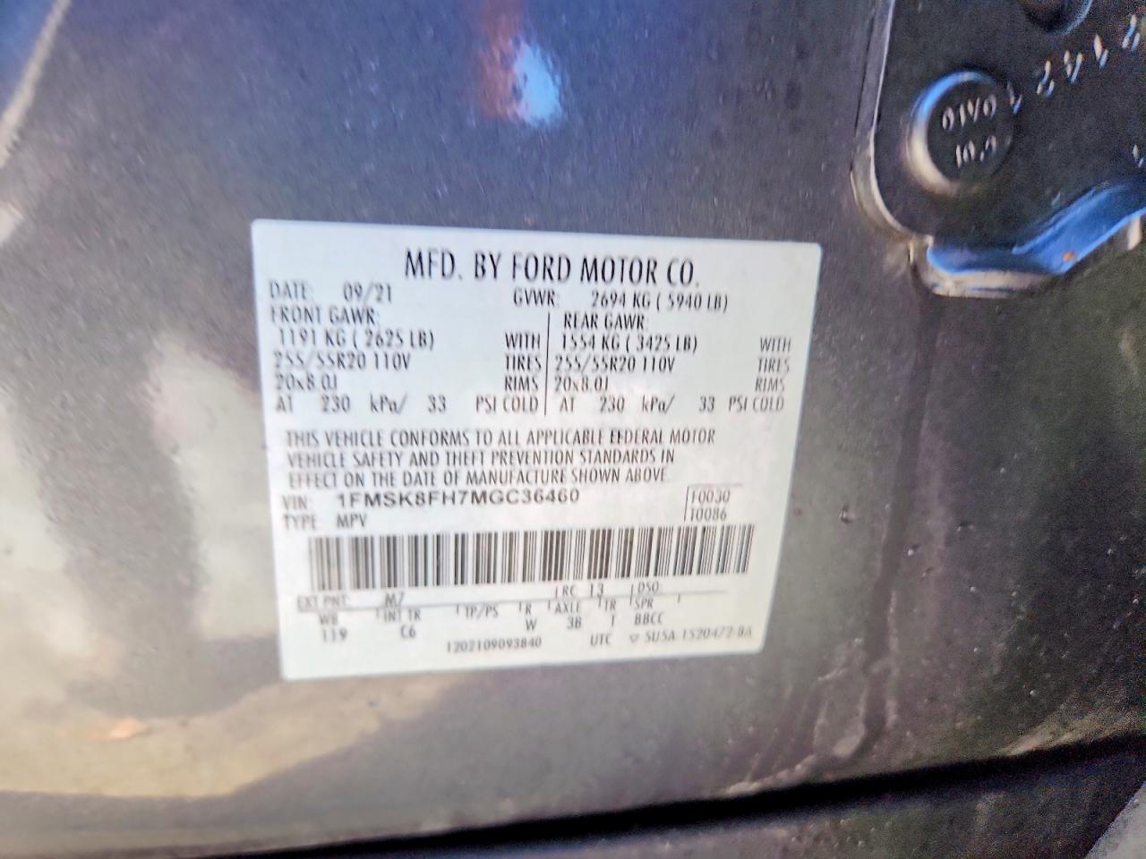 2021 FORD EXPLORER LIMITED photo 13