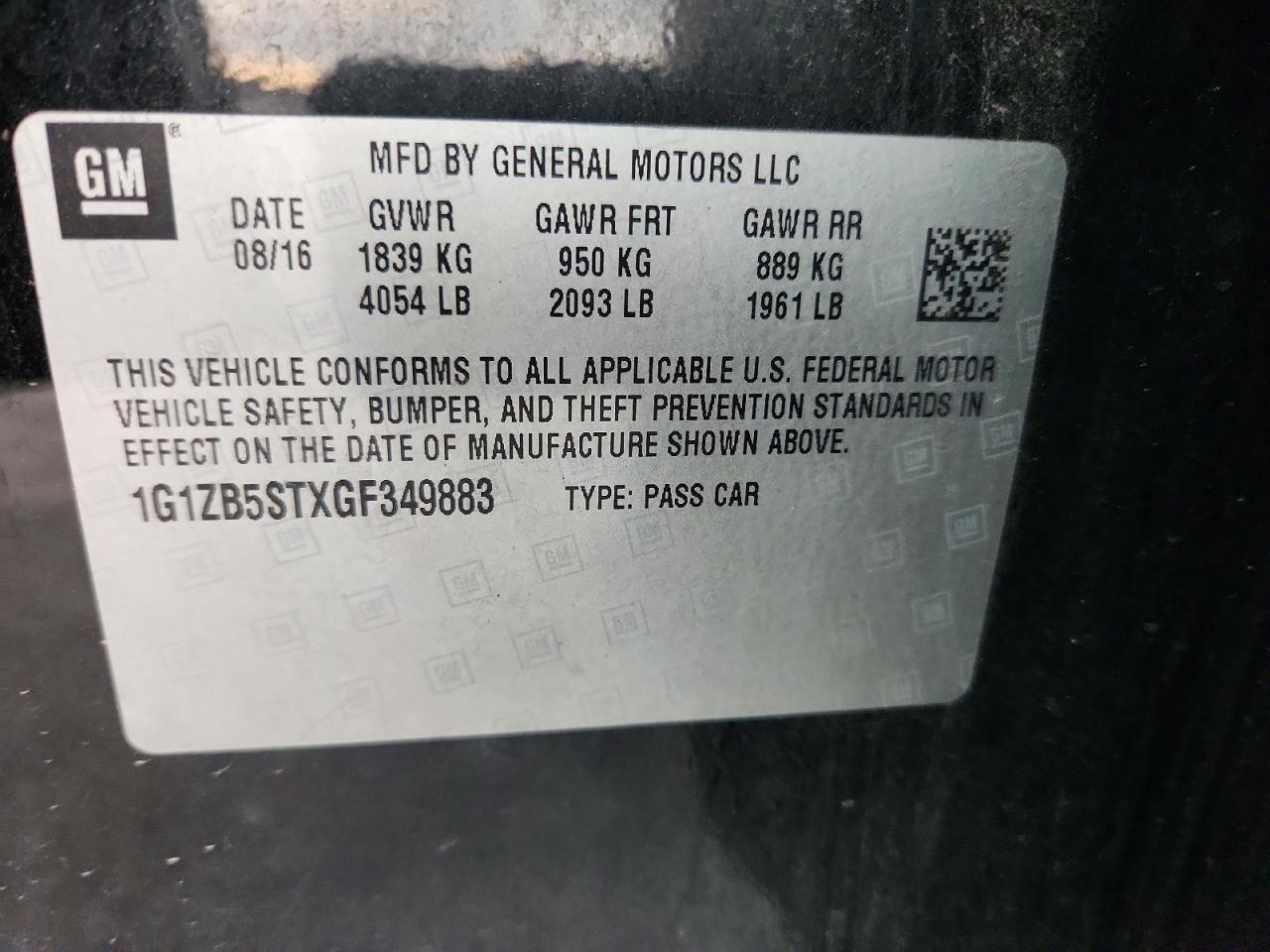 2016 CHEVROLET MALIBU LS photo 12