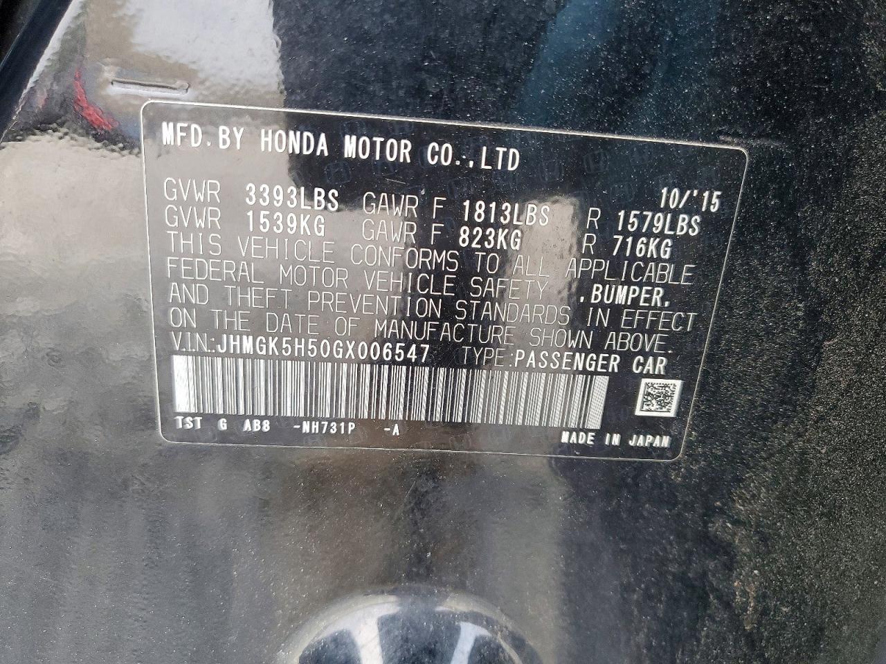 2016 HONDA FIT LX photo 12