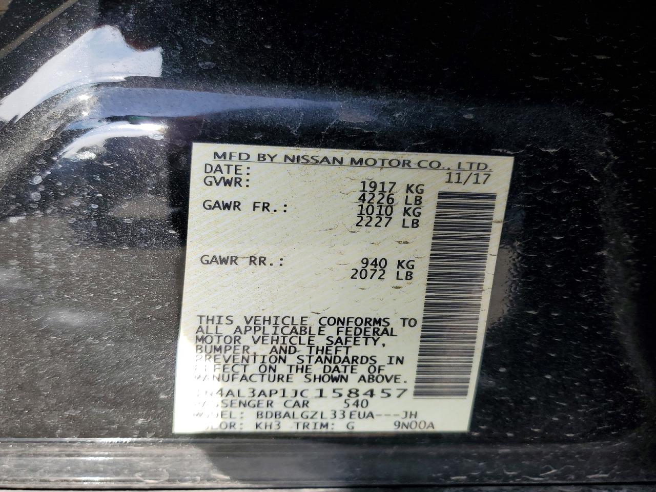 2018 NISSAN ALTIMA 2.5 photo 12