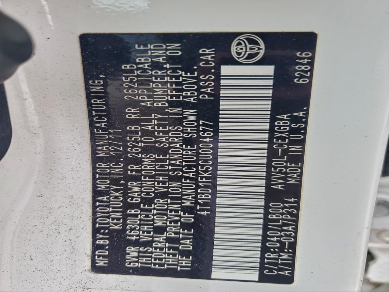 2012 TOYOTA CAMRY HYBRID photo 12