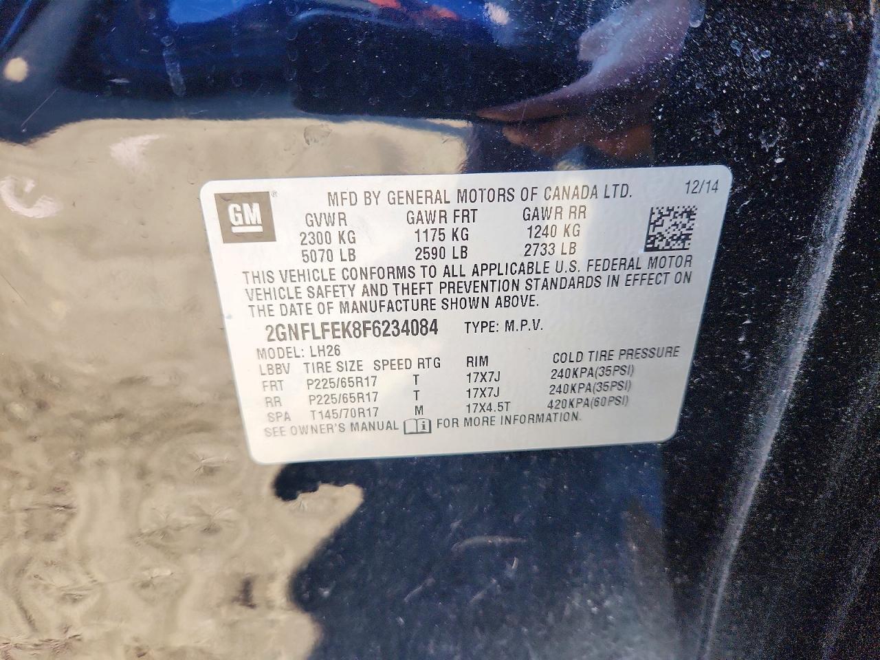 2015 CHEVROLET EQUINOX LT photo 13