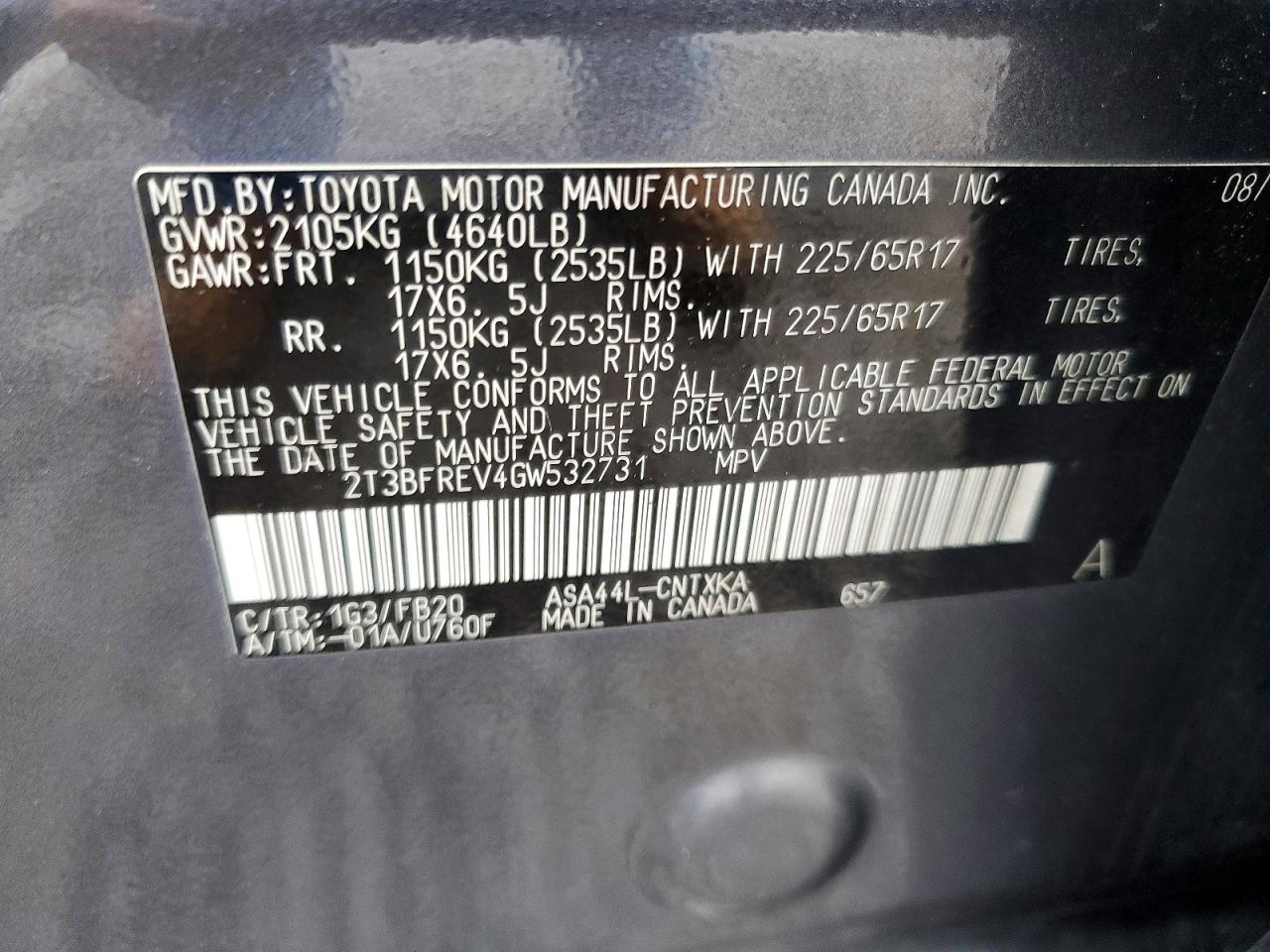 2016 TOYOTA RAV4 LE photo 12