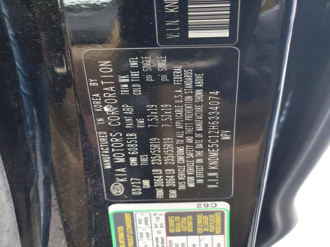 2017 KIA SEDONA SXL photo 13