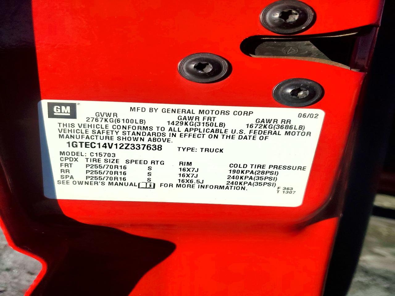 2002 GMC NEW SIERRA C1500 photo 12