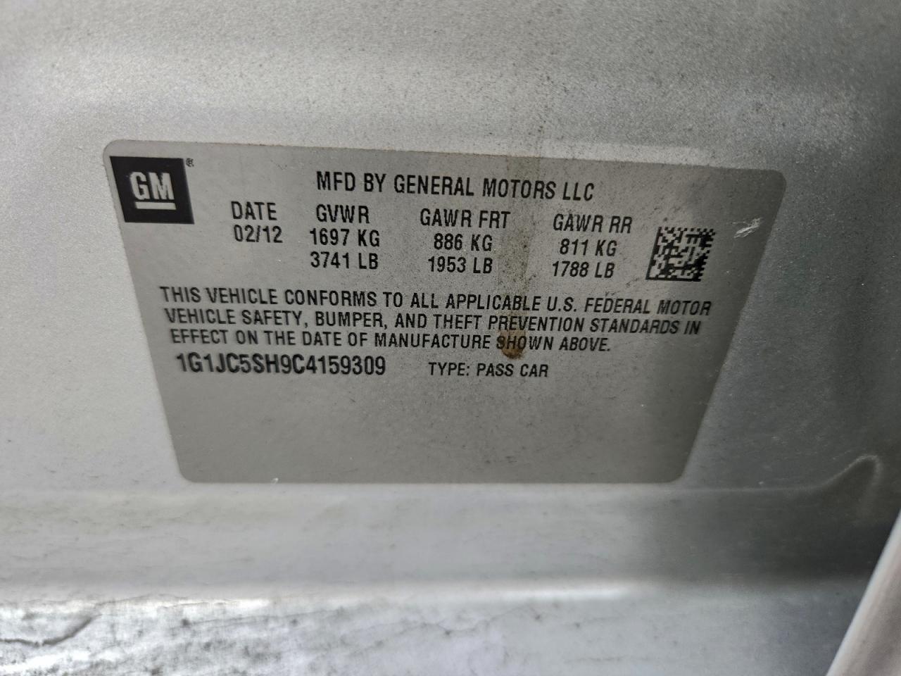 2012 CHEVROLET SONIC LT photo 13