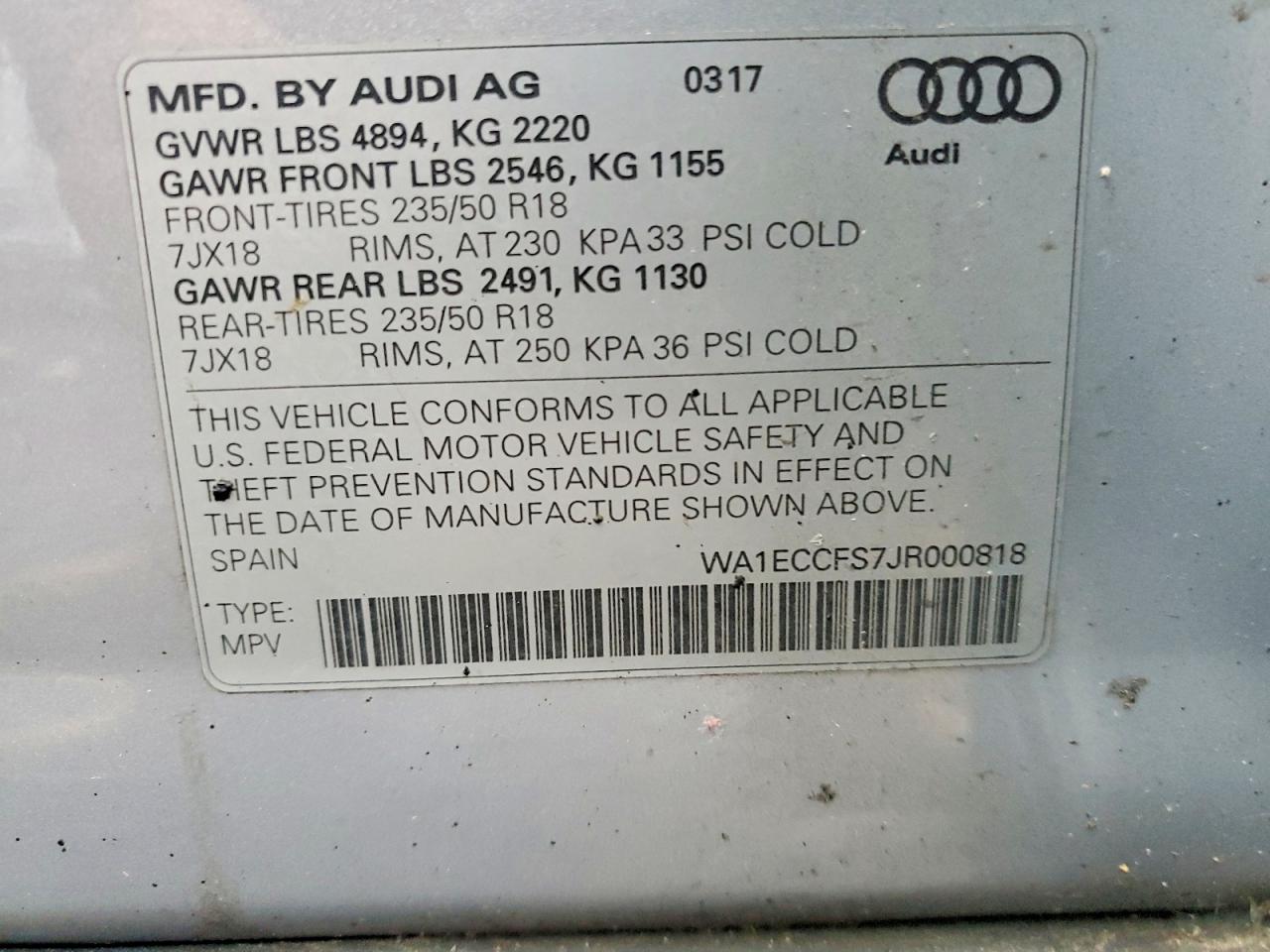 2018 AUDI Q3 PREMIUM photo 14