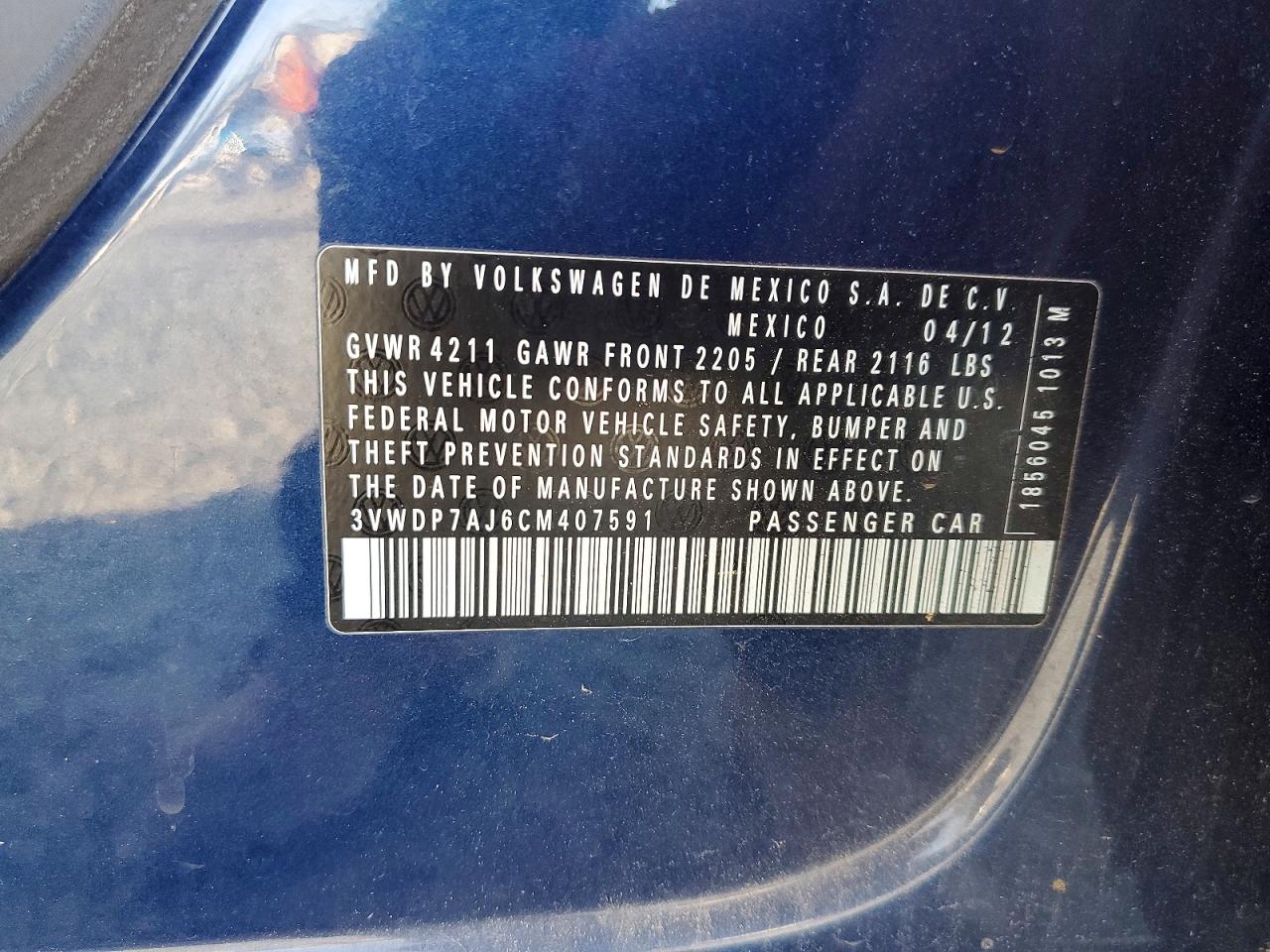2012 VOLKSWAGEN JETTA SE photo 12