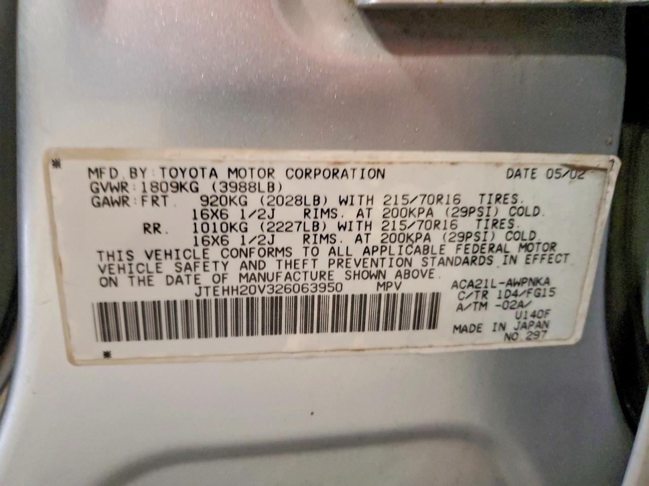 2002 TOYOTA RAV4 photo 13