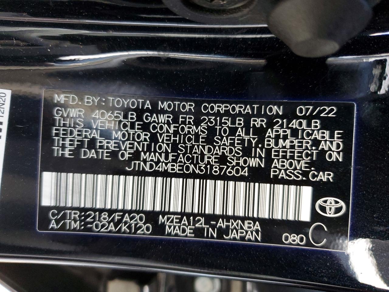 2022 TOYOTA COROLLA SE photo 13