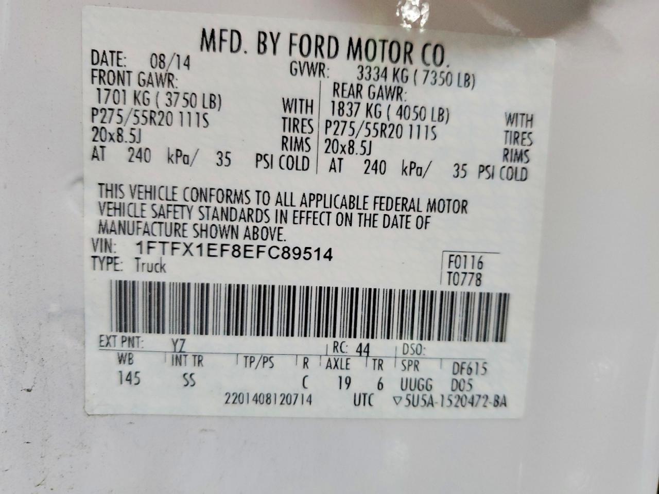 2014 FORD F150 SUPER CAB photo 12
