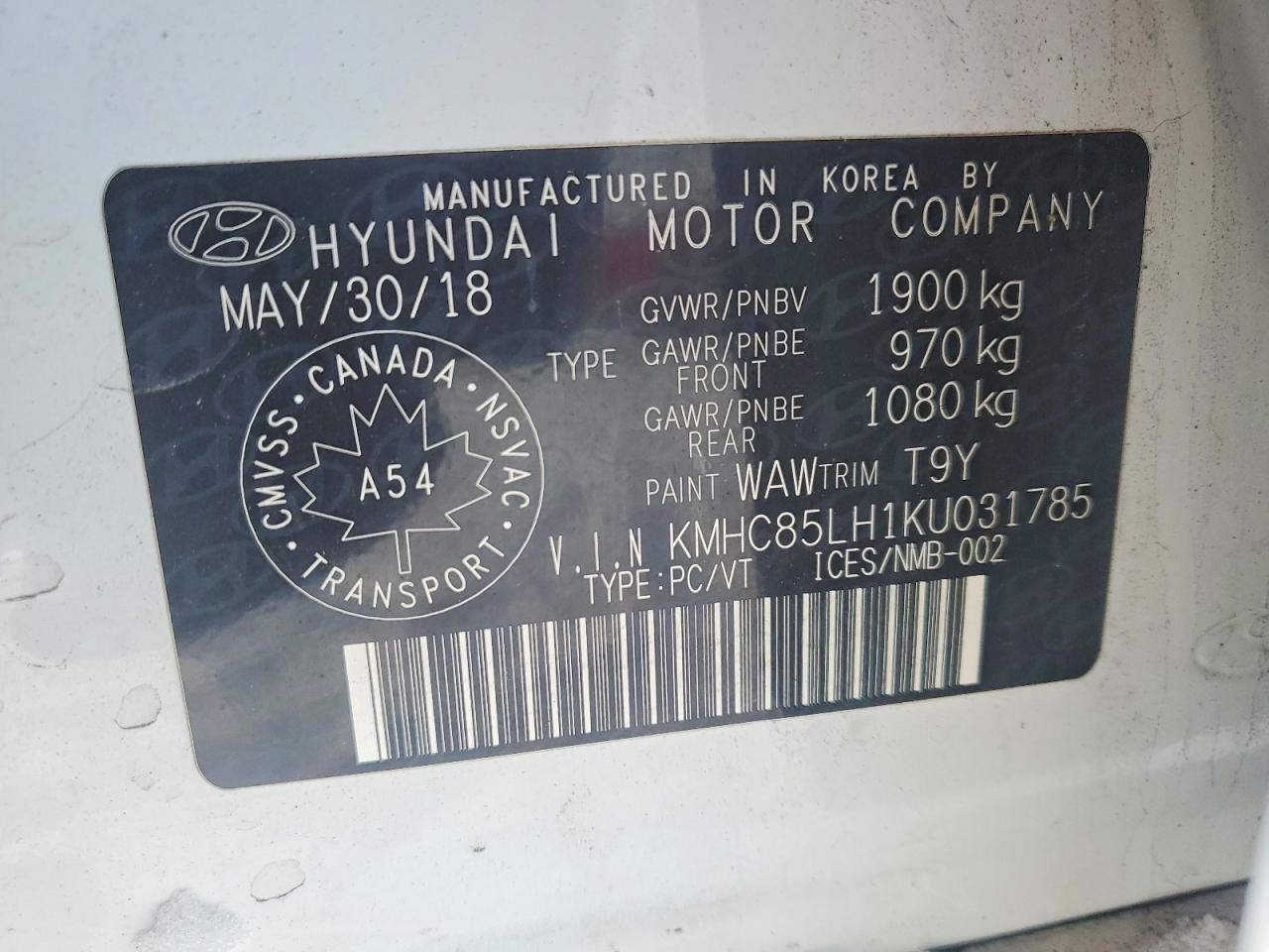 2019 HYUNDAI IONIQ PREFERRED photo 12