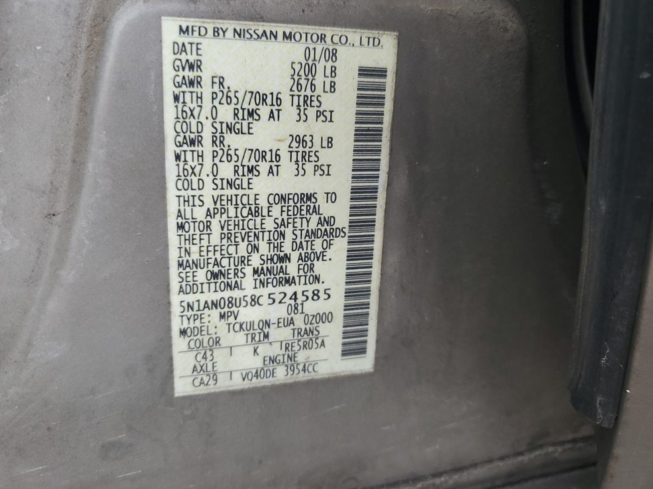 2008 NISSAN XTERRA OFF ROAD photo 13