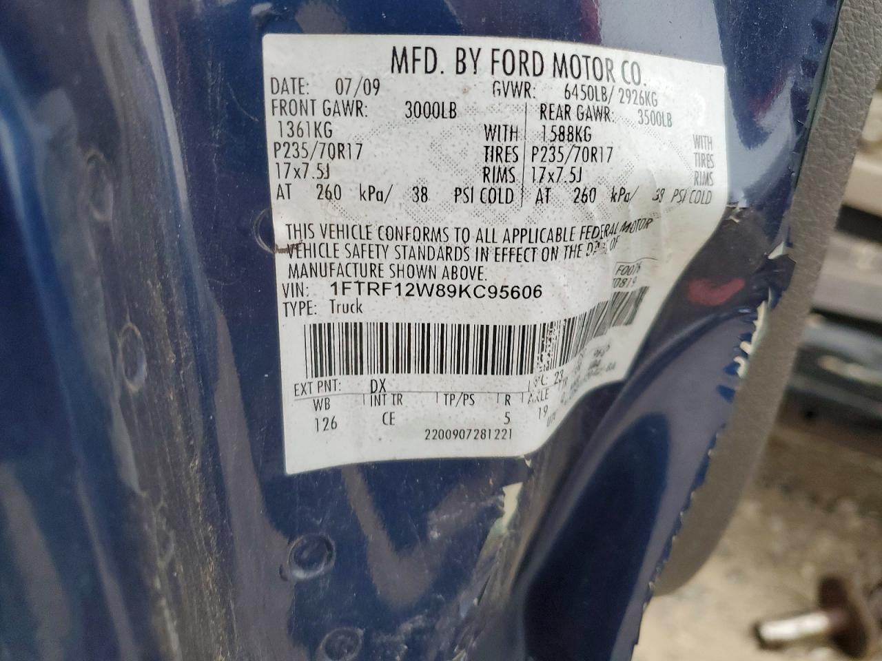 2009 FORD F150 photo 12