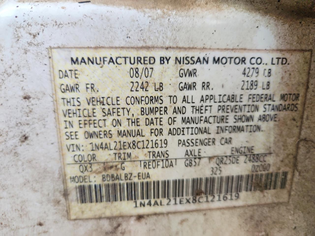 2008 NISSAN ALTIMA 2.5 photo 13
