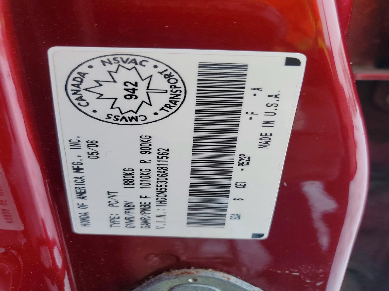 2006 HONDA ACCORD SE photo 12
