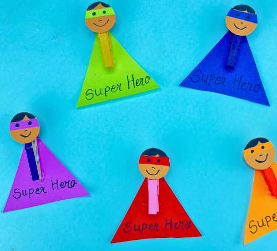 Clothespin Super Hero Father's Day Craft