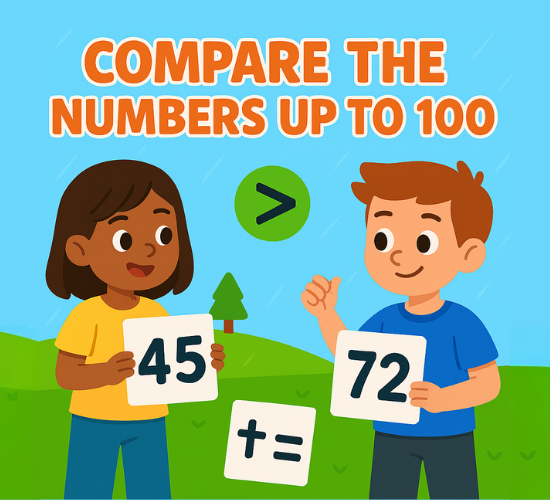 Compare the numbers up to 100