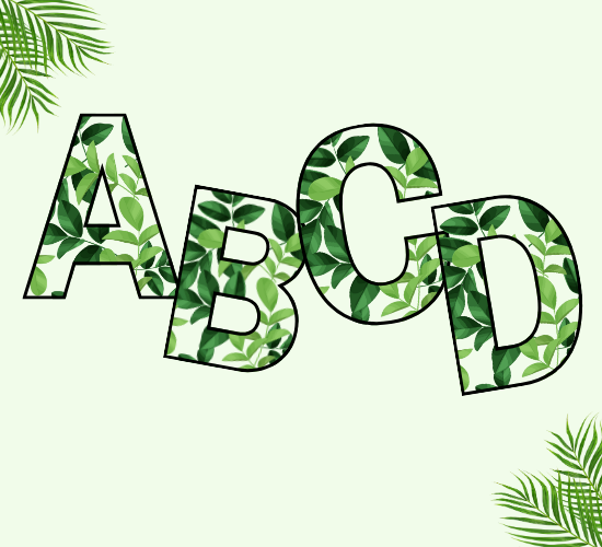 Leaf Texture Display Letters  - Uppercase