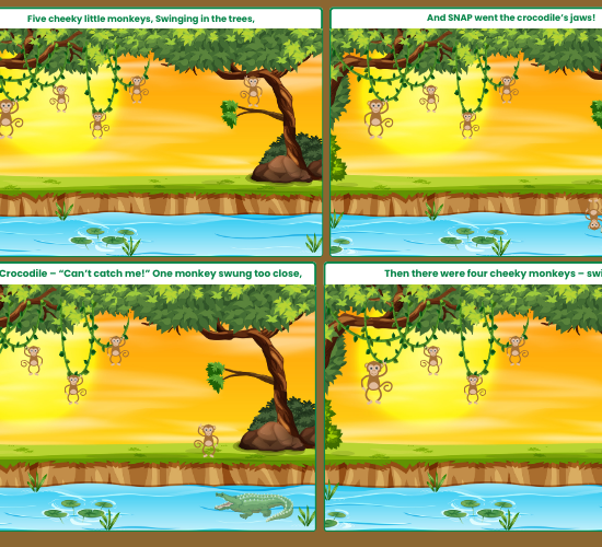 The Five Cheeky Monkeys Display Posters