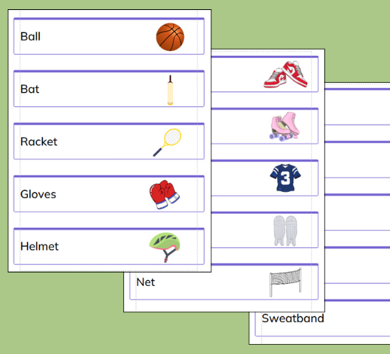 Sports Role Play Word Cards