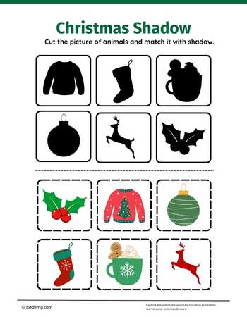 Christmas Shadow Cut And Paste