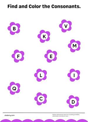 Find and Color the Consonants