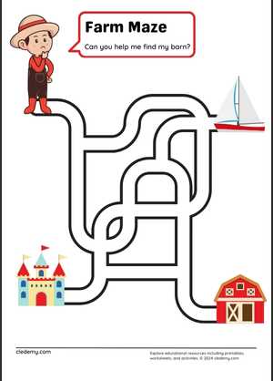 Farm Maze: Find the Barn
