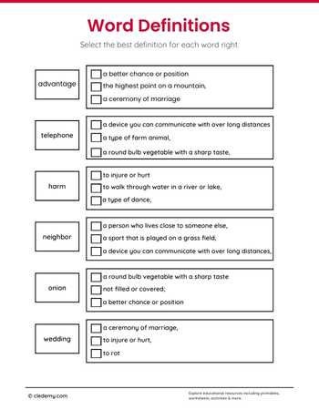Practice Word Definitions