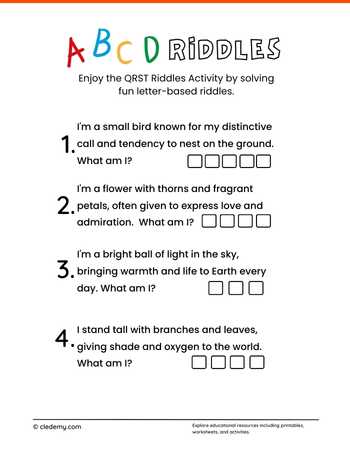 Alphabet Riddles- QRST