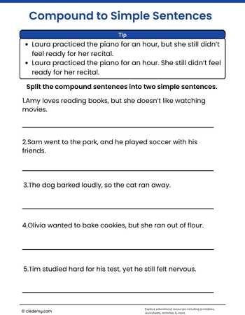 Compound to Simple Sentences