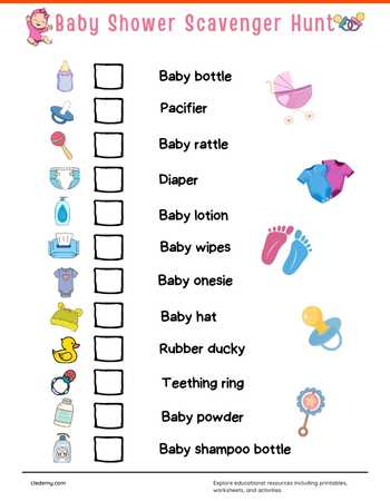 Baby Shower Scavenger Hunt