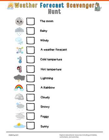 Weather Forecast Scavenger Hunt