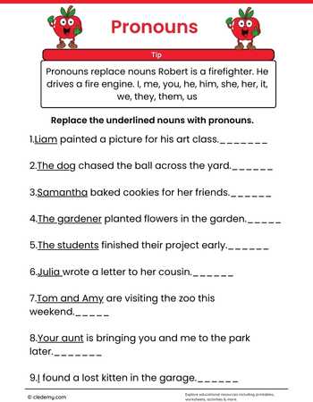 Replacing Nouns with Pronouns