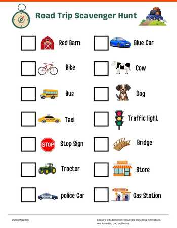 Road Trip Scavenger Hunt