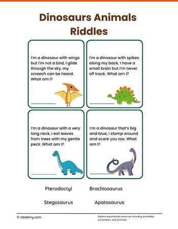 Dinosaurs Animals Riddles