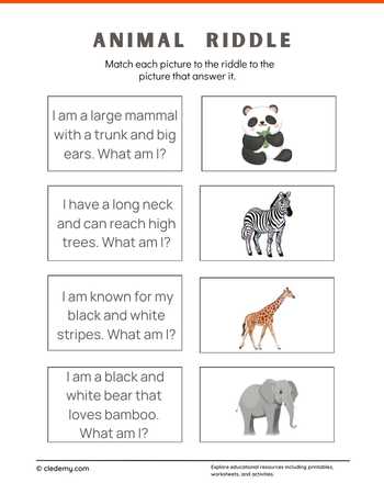 Animal Matching Riddles