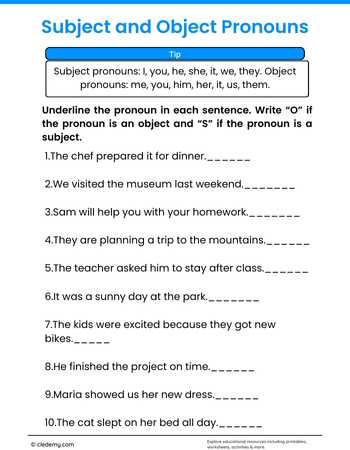 Subject and Object Pronouns