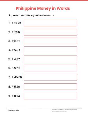 Philippine Money in Words