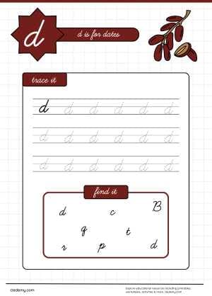 Cursive Alphabet Lowercase ''d''