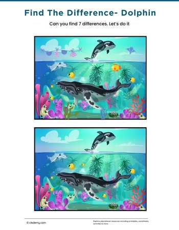 Dolphin Themed Find the Difference Game