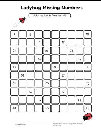 Ladybug Missing Numbers