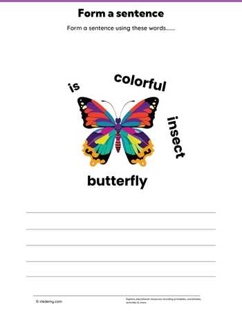 Form a sentence (Butterfly)