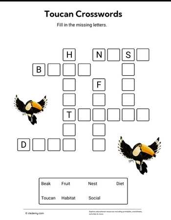 Toucan Mini Crosswords Puzzle