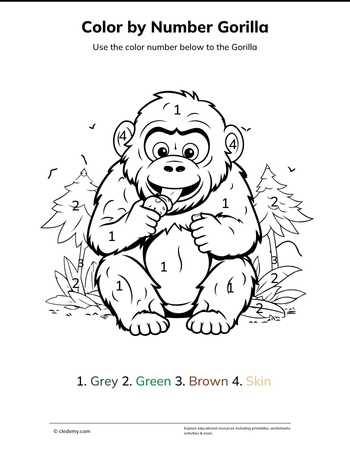 Color by Number Gorilla