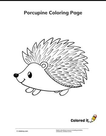 Porcupine - Coloring Page