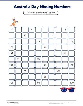 Australia Day Missing Numbers