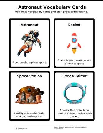 Astronaut Vocabulary Cards