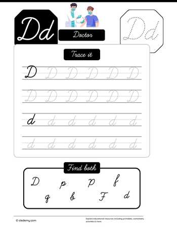 Cursive Letter D for Doctor
